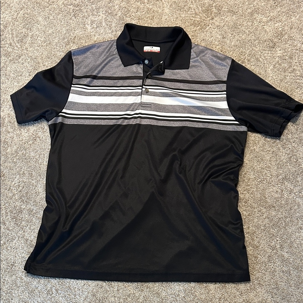 Grand Slam Black and Gray Men's Polo Shirt